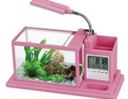 BOYU Аквариум настольный розовый 1,7л, фильтр 1.5Вт,светильник 0.8вт (BG-29 pink)