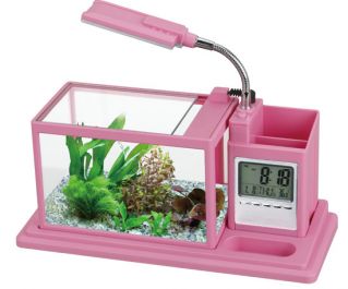 Аквариум настольный розовый 1,7л, фильтр 1.5вт,светильник 0.8вт (BG-29 pink)